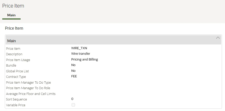 Wire count Price Item